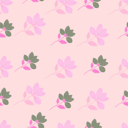 Elegant stylized flower seamless pattern. Abstract floral background. vintage botanical illustration. Retro design for fabric, textile print, wrapping, cover. vector illustrationのイラスト素材