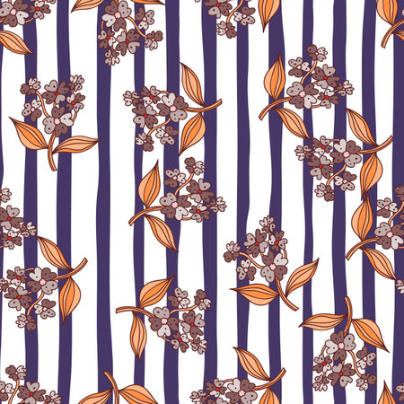 Seamless pattern with decorative flowers. floral background. Cute plants endless backdrop. Design for fabric, textile print, wrapping paper, cover. vector illustrationのイラスト素材