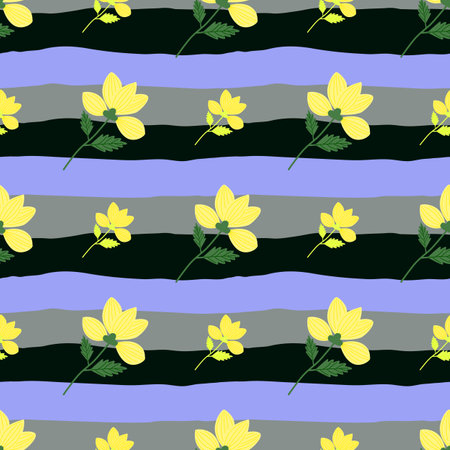 Elegant stylized flower seamless pattern. Abstract floral background. vintage botanical...