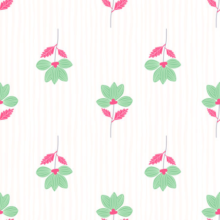 Elegant stylized flower seamless pattern. Abstract floral background. vintage botanical illustration. Retro design for fabric, textile print, wrapping, cover. vector illustrationのイラスト素材