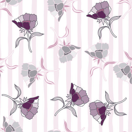 Seamless pattern with flowers and leaves. abstract floral wallpaper. Design for fabric, textile print, surface, wrapping, cover, greeting card. vector illustrationのイラスト素材
