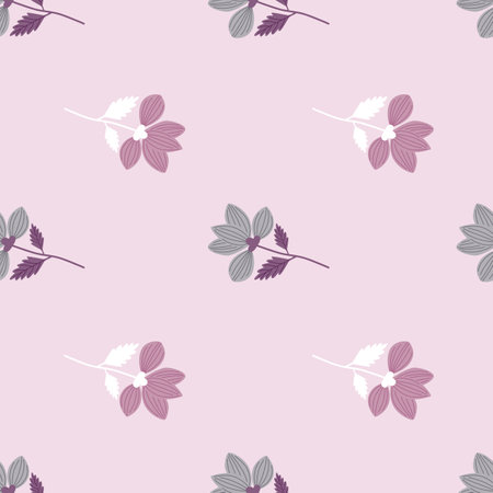 Elegant stylized flower seamless pattern. Abstract floral background. vintage botanical illustration. Retro design for fabric, textile print, wrapping, cover. vector illustrationのイラスト素材