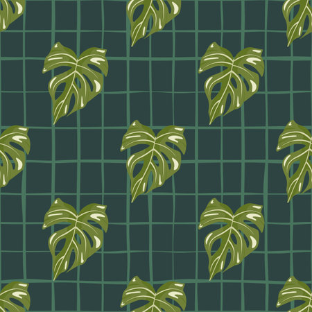 Decorative tropical palm leaves seamless pattern. Jungle leaf seamless wallpaper. Exotic botanical texture. floral background. Design for fabric, textile print, wrapping, cover. vector illustrationのイラスト素材