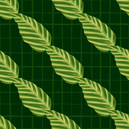 Decorative tropical palm leaves seamless pattern. Jungle leaf wallpaper. Exotic botanical texture. Vector floral background. Design for fabric, textile print, wrapping, cover.のイラスト素材
