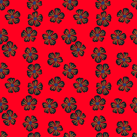 Chamomile flower endless background. Abstract floral seamless pattern in simple style. Design for fabric, textile print, wrapping, cover. vector illustrationのイラスト素材