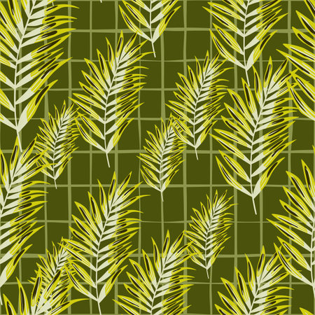 Abstract exotic plant seamless pattern. Tropical palm leaves pattern. fern leaf wallpaper. botanical texture. floral background. Design for fabric, textile print, wrapping, cover. vector illustrationのイラスト素材