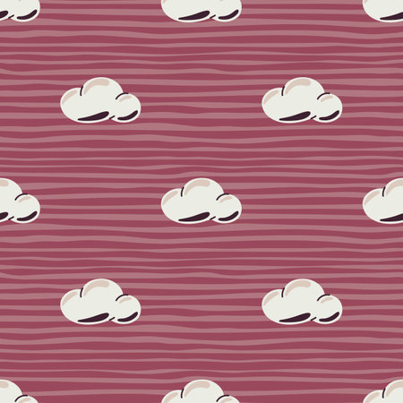Simple clouds seamless pattern. Primitive art. For fabric design, textile print, wrapping paper, cover. vector illustrationのイラスト素材