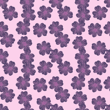 Big bud chamomile flower seamless pattern in simple style. Cute stylized flowers background. For fabric design, textile print, wrapping paper, cover. vector illustrationのイラスト素材