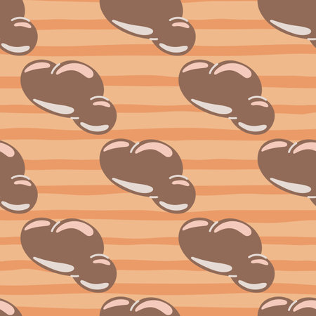 Simple clouds seamless pattern. Primitive art. For fabric design, textile print, wrapping paper, cover. vector illustrationのイラスト素材
