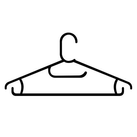 Plastic coat hanger in simple style. coat hanger icon. front view. isolated on white background. vector illustrationのイラスト素材