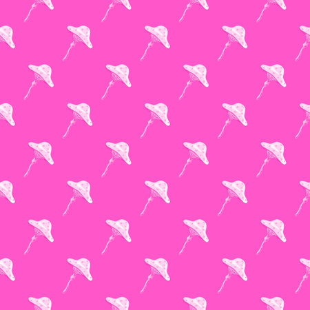 Seamless pattern with fairytail mushrooms. Magical fly agaric wallpaper. For fabric design, textile print, wrapping paper, cover. vector illustrationのイラスト素材