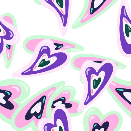 Vintage hearts seamless pattern. February 14 wallpaper. Valentine's Day backdrop. Design for fabric,...