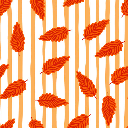Abstract autumn leaves seamless pattern. simple botanical leaf background. Retro decorative backdrop for fabric design, textile print, wrapping. vector illustrationのイラスト素材