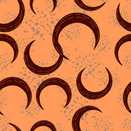 Simple moon silhouettes seamless pattern. For fabric design, textile print, wrapping paper, cover. vector illustrationのイラスト素材