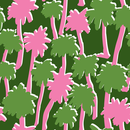 Creative seamless tropical pattern with palm tree. exotic leaves background. Summer floral backdrop....
