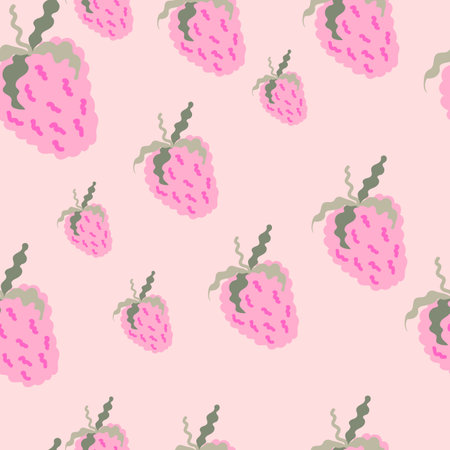 Cute strawberries seamless pattern. Doodle strawberry endless background. hand drawn fruit wallpaper. Design for fabric, textile print, wrapping paper, kitchen textiles, cover. vector illustrationのイラスト素材