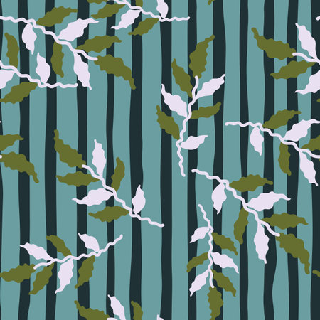 organic leaves seamless pattern. simple style. botanical background. Decorative forest leaf wallpaper. For fabric design, textile print, wrapping paper, cover. vector illustrationのイラスト素材