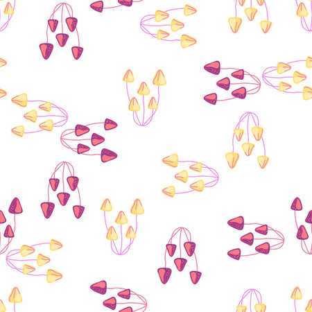 Hand drawn toadstool mushrooms seamless pattern. Magical fly agaric wallpaper. Design for printing,...