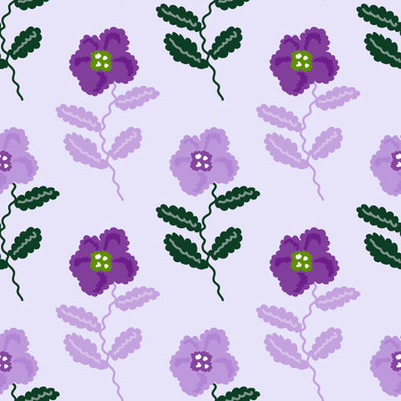 Small flower seamless pattern. Abstract floral pattern. Simple botanical backdrop. Design for fabric, textile print, surface, wrapping, cover. vintage vector illustrationのイラスト素材