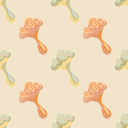 Simple psychedelic mushrooms seamless pattern. Magical fly agaric wallpaper. Design for printing, textile, fabric, fashion, interior, wrapping paper. vector illustrationのイラスト素材