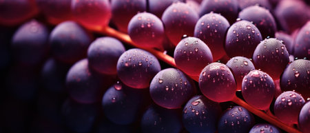 Macro capture of whole grapes, highlighting their detailed and vibrant skin texture. AI Generativeの素材