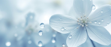 Detailed image of a pristine snowdrop, emphasizing its pure white and delicate nature. AI Generativeの素材