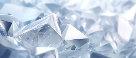 Close-up of dazzling crystals against a white backdrop. Ethereal glow from precious stones, forming a captivating composition of silver and gray shades. AI Generativeの素材