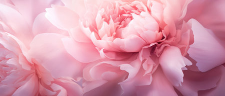 Lush peony petals in macro detail, soft and vibrant. Delicate texture of a peony bloom up close.の素材