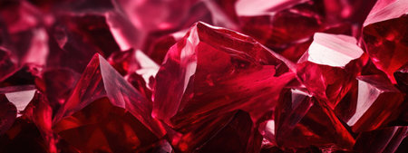 Macro ruby texture. Close-up of a ruby's surface, highlighting the gem's natural beauty.の素材
