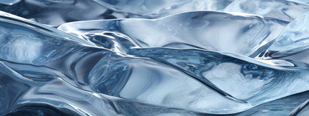 Vibrant blue ice cube close-up, crystalline allure. Iridescent ice in blue liquid, shimmering depth.の素材