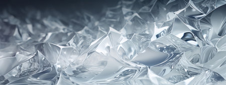 Close-up of silver glass texture, showcasing intricate patterns and a glossy finish.の素材