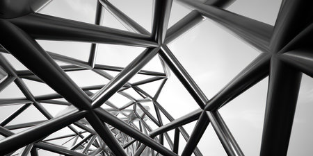 Captivating metal sculpture, monochromatic elegance and texture.の素材