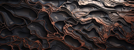 Microscopic metal texture, abstract allure. Intricate metal waves.の素材