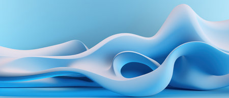 Elegant 3D abstract with light blue shapes, offering a modern and sophisticated visual appeal.の素材
