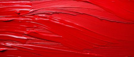 Vibrant red paint close-up, showcasing intense texture and creative energy.の素材