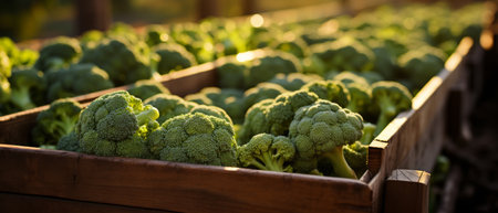 Rustic delicious fresh Broccoli harvestの素材
