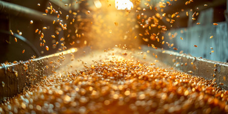 Glowing Sparks in Industrial Metalworking Process.の素材