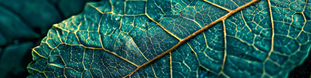 Macro of a Vibrant Green Leaf with Detailed Veins.の素材
