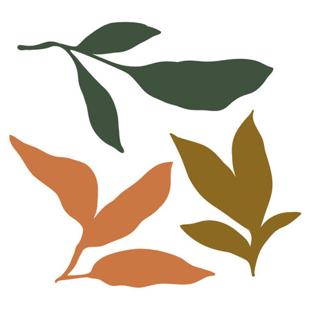 Abstract botanical foliage in earthy tones. Modern vector illustration designのイラスト素材