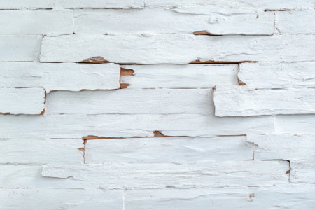 White rustic textured wooden surface with horizontal planks and weathered details.の素材