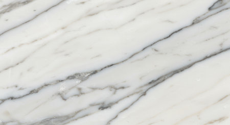 Elegant white marble texture featuring natural gray veining, smooth polished surface, luxury interior material for modern design.の素材