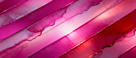 Dynamic abstract pattern of vibrant magenta and pink streaks with liquid textures creating futuristic striped movement.の素材
