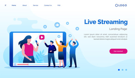 Flight booking landing page. traveling. online ticket on website illustration flat vector templateのイラスト素材