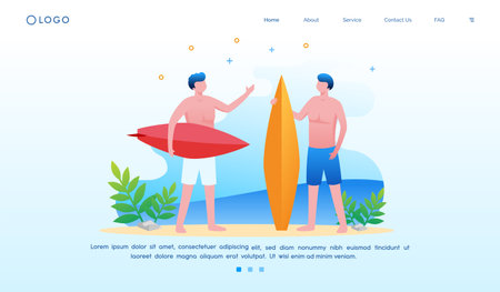 Flight booking landing page. traveling. online ticket on website illustration flat vector templateのイラスト素材