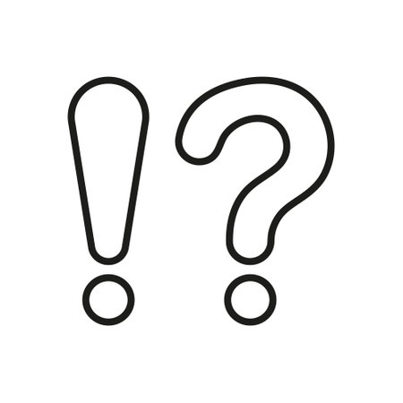 Question Mark and Exclamation Point Line Icon. FAQ, Answer Linear Pictogram. Alert Symbol, Interrogative Warning Sign. Caution Information. Editable Stroke. Isolated Vector Illustrationのイラスト素材