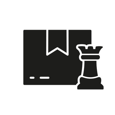Delivery Service, Distribution Strategy Silhouette Icon. Postal Planning Symbol. Logistic Shipment Glyph Pictogram. Strategic Plan, Shipping Solution Solid Sign. Isolated Vector Illustrationのイラスト素材
