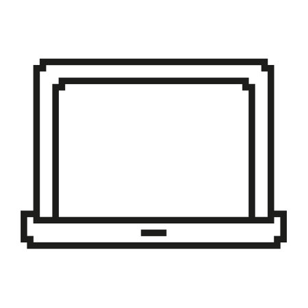 Laptop Pixelated Icon. Pixel Art of a Portable Computer for Work and Technology. Isolated Vector Illustrationのイラスト素材