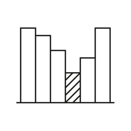 Bar Chart Line Icon. Data Analysis, Business Growth, And Statistical Representation Outline Symbol. Financial Performance Tracking. Editable Stroke. Isolated Vector Illustrationのイラスト素材