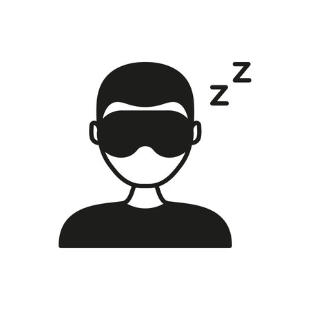 Person Sleeping With Eye Mask Solid Icon. Rest, Relaxation, And Sleep Quality Silhouette Symbol....