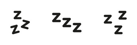 Sleeping Zzz Solid Icon Set. Sleep, Rest, And Relaxation Silhouette Symbol Collection. Representing...